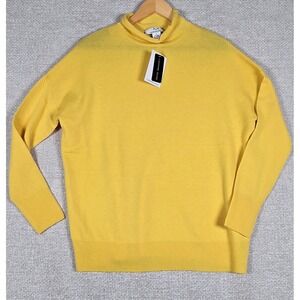 Magaschoni Yellow Wool Cashmere Blend Turtleneck Sweater Womens Small NWT